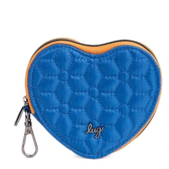 Lug Two-Tone Heart Pouch 2-pc set in Azure Blue/Peach Sorbet - Picture 3 of 5